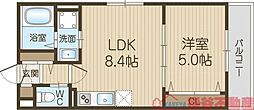 ティアラ豊川 1LDKの間取図画像