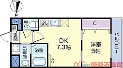 エストラーダ・ブランカ下中条 1DKの間取図画像