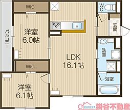 D-residence古曽部町 2LDKの間取図画像