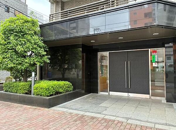 オートロックを備え、居住者以外の出入りに配慮されたマンションエントランスです。