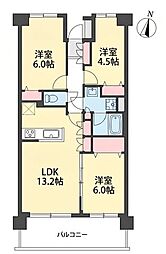 イーストパークス大島サザンスクエア 3LDKの間取図画像