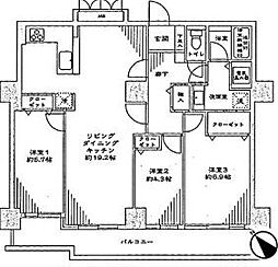 スカイシティ南砂 3LDKの間取図画像