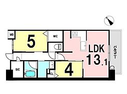 ザ・広島フロント 2LDKの間取図画像