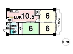 ローレルハイツ茨木総持寺第2号棟 3LDKの間取図画像
