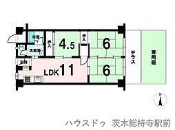 ローレルハイツ茨木総持寺1号棟 3LDKの間取図画像
