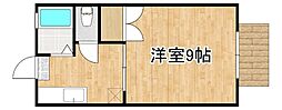 エクセルA 1Kの間取図画像