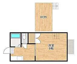 サニーコートB棟 1SKの間取図画像