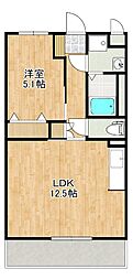 クレスト見次 1LDKの間取図画像