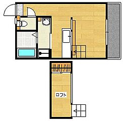 レーヴハヤト 1SKの間取図画像