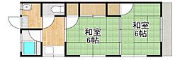 赤塚アパート2号 2Kの間取図画像