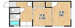 コーポ日建 2Kの間取図画像