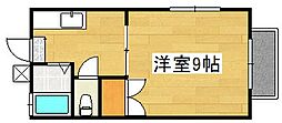 稲冨ハイツ2 1Kの間取図画像