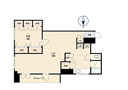 ブルーシャトービル 1LDKの間取図画像