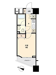 ファーストリアルタワー新宿 1Kの間取図画像