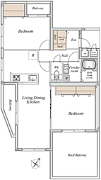 ダイアパレス平尾2 2LDKの間取図画像