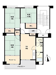 原西団地2 3DKの間取図画像