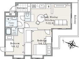 サンコーポ武蔵中原 3DKの間取図画像