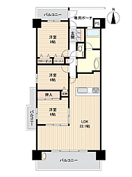 ビ・ウェル鷹匠町 3LDKの間取図画像