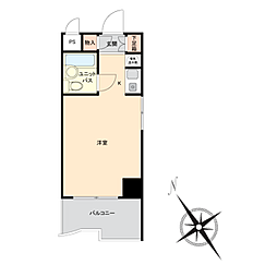 エスポワール箱崎 ワンルームの間取図画像