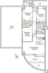 アーバンコート舟入本町 3LDKの間取図画像