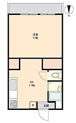 エンブレム西鶴崎 1DKの間取図画像