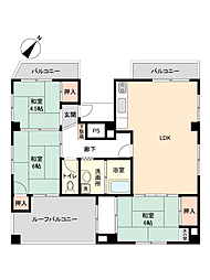 到津マンション 3LDKの間取図画像