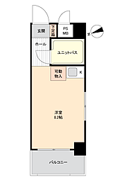 中央町スカイマンション ワンルームの間取図画像