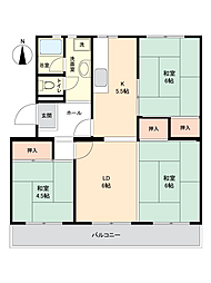 熊谷団地18 3LKの間取図画像