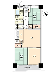 桂川ハイツ5号館 3LDKの間取図画像