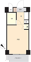 スカイコート姫路 ワンルームの間取図画像