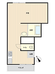 マンション第八松戸 1DKの間取図画像