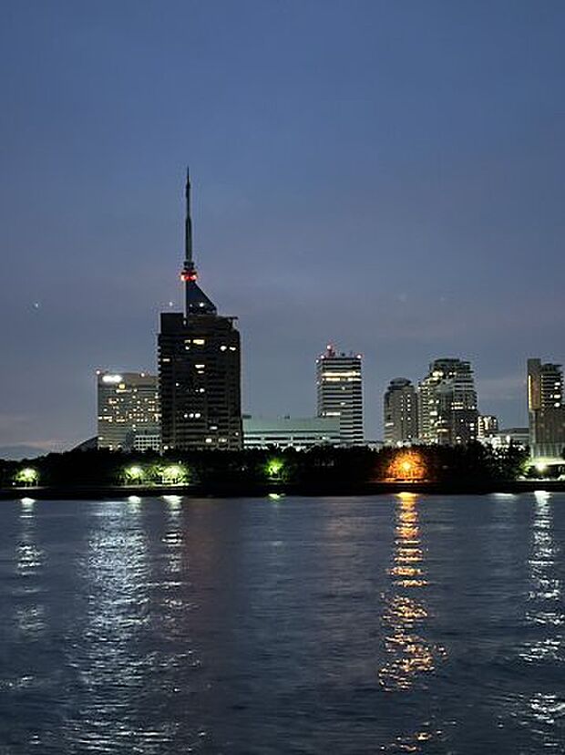 物件すぐそばの室見川からは素敵な夜景が望めます♪