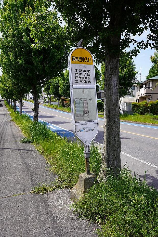 バス停(岡本西小学校入り口)