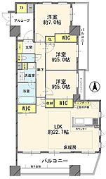 〜本町の別世界へ〜　ノブレスタワー宇都宮本町ミッドパーク 3LDKの間取り