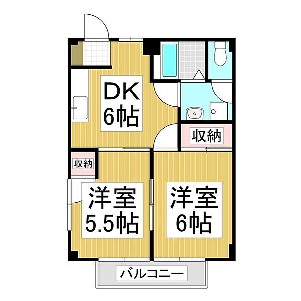 長野県諏訪市大字湖南(賃貸アパート2DK・2階・40.04㎡)の写真 その2