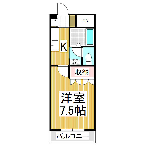 Ｌ・ＳＡＮＳＥＮ ｜長野県岡谷市赤羽1丁目(賃貸アパート1K・1階・24.75㎡)の写真 その2