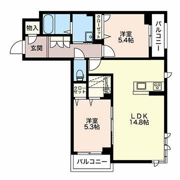 シャーメゾン　サイクリスト ｜長野県諏訪郡下諏訪町東鷹野町(賃貸マンション2LDK・2階・61.25㎡)の写真 その2