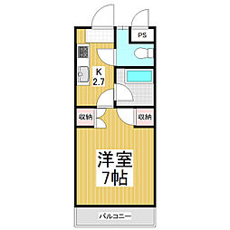 サンヴェール武井 2階1Kの間取り