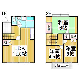 ハイツ鶴峰 1階3LDKの間取り
