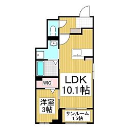 セレーノ岡谷 1階1LDKの間取り