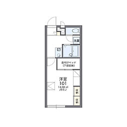 レオパレスコート柴宮 1階1Kの間取り