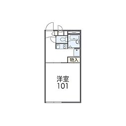 レオパレス赤砂 1階1Kの間取り