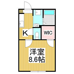 レオンK 1階1Kの間取り