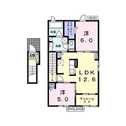 ロジュマンココティエ3 2LDKの間取図画像