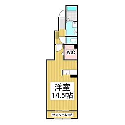 カーサケイファイブ ワンルームの間取図画像