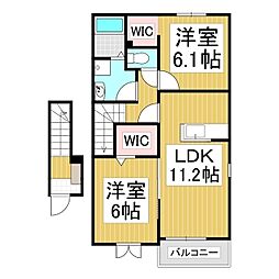 ルミエールA 2LDKの間取図画像