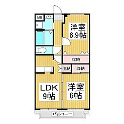 クインス 2LDKの間取図画像