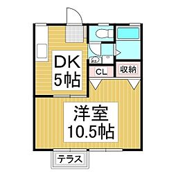 宮崎ハイツ 1DKの間取図画像