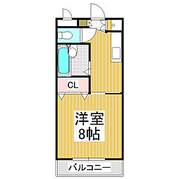 レスコタケイ2 1Kの間取図画像