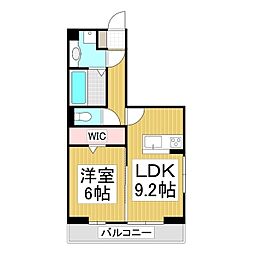 コンフォーティア豊田 A棟 1LDKの間取図画像